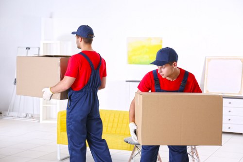 Man with van team preparing items safely for a move