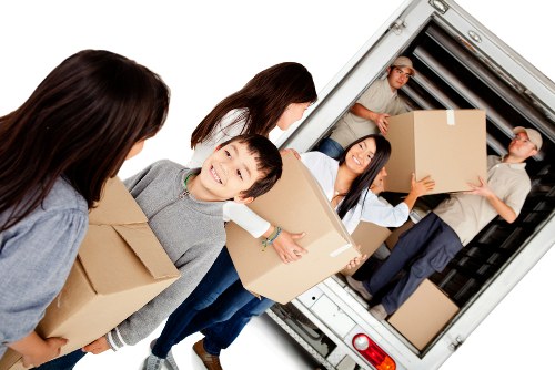 Man with van service maintaining careful and secure transport