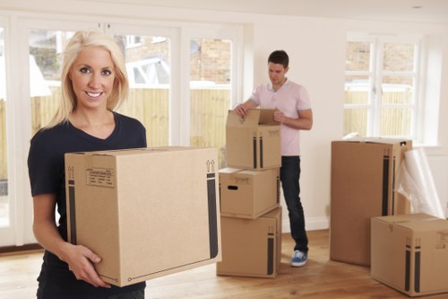 Local removals vehicle loading furniture for a North London move