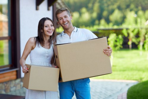 Packed boxes ready for a home move in Friern Barnet