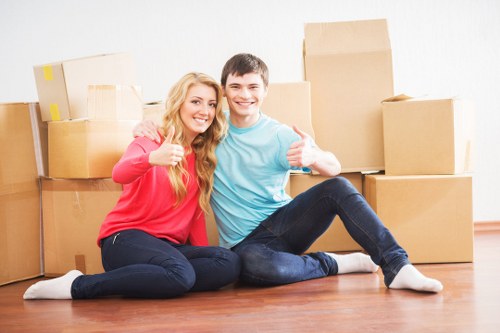 Loading boxes and furniture into a hire truck