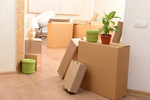 Local packing team working in a Friern Barnet residential street