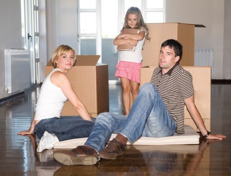 Packed household items ready for transport during a Friern Barnet removal